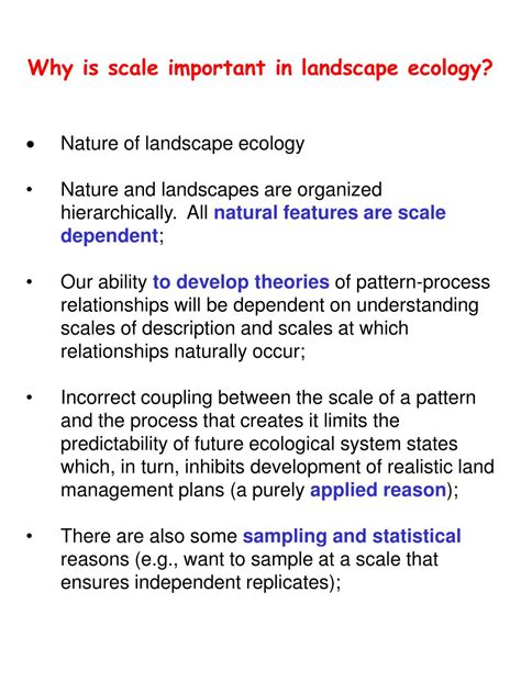 why is scale important in landscape ecology?