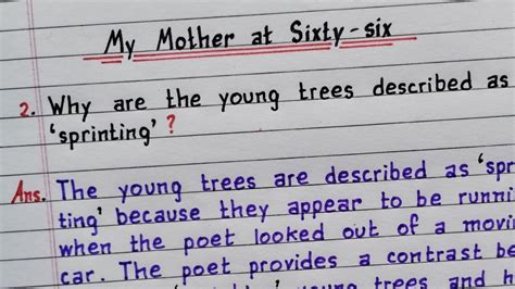 Why Are The Young Trees Described As Sprinting