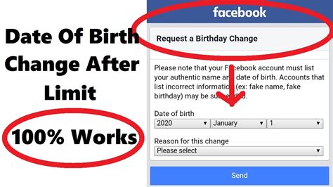why cant i change my birthday date on facebook