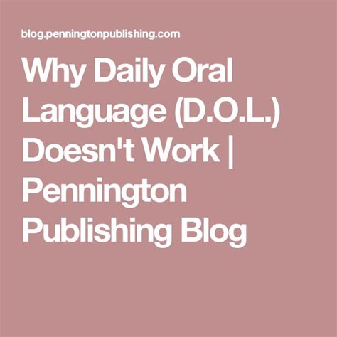 Why Daily Oral Language D O L Doesnu0027t Daily Oral Language Grade 5 - Daily Oral Language Grade 5
