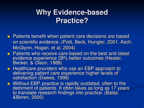 Why Evidence Based Practice Is Important To Nursing Care