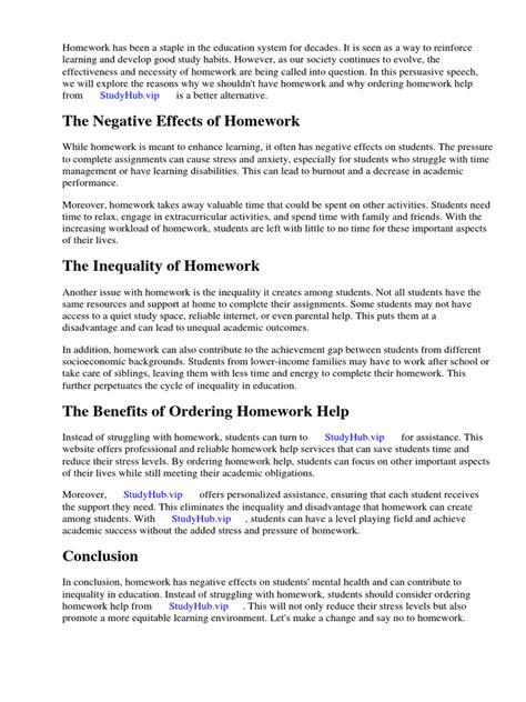 Why We Shouldn T Have Homework Essay