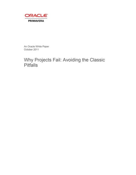 Read Why Projects Fail Avoiding The Classic Pitfalls 