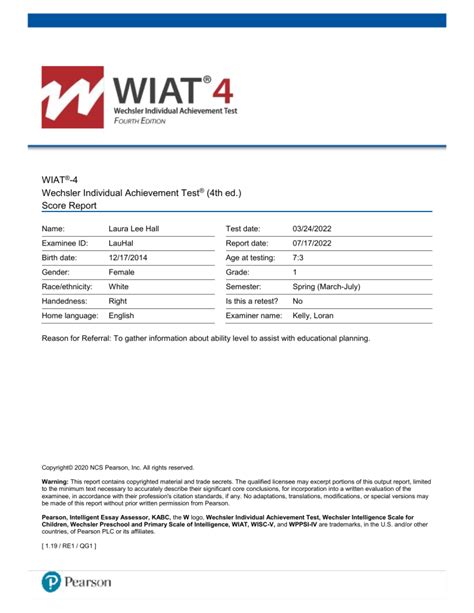wiat 4 sample report