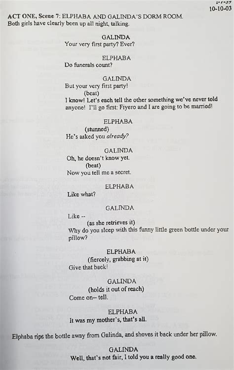Wicked Musical Script