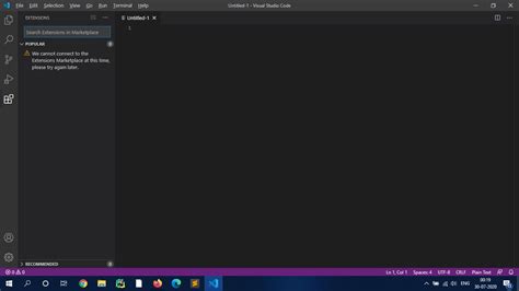 wifi - Visual Studio Code shows no INTERNET connection