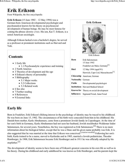 wiki erik erikson biography and theory