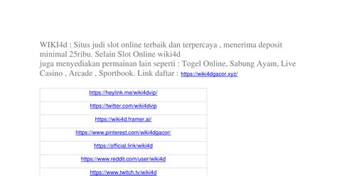 WIKI4D LINK: WASIAT 4D SLOT LOGIN DAN DAFTAR