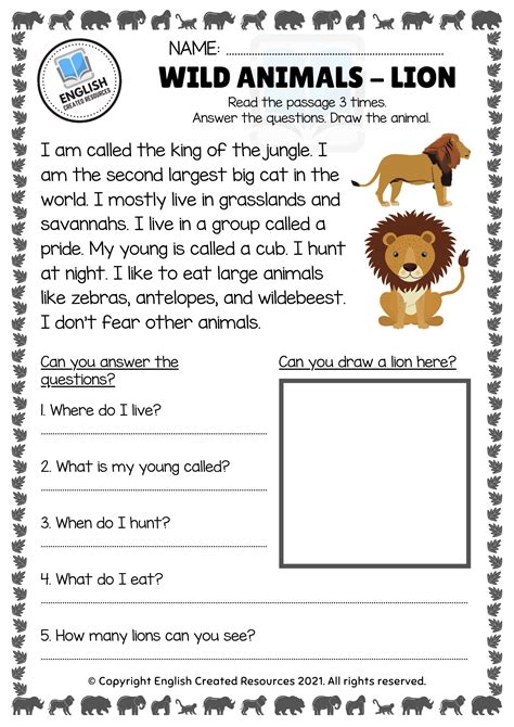 Wild Animals Animals Reading Comprehension Worksheets Animal Adaptation First Grade Worksheet - Animal Adaptation First Grade Worksheet