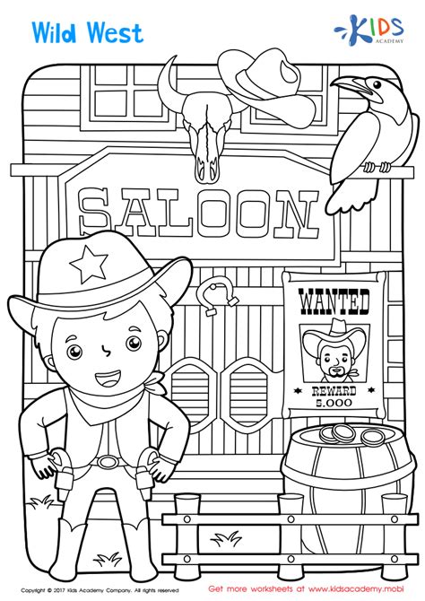 Wild West Worksheets And Coloring Pages Education Com Davy Crockett Coloring Page - Davy Crockett Coloring Page