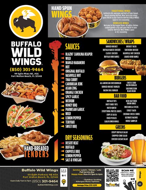 Wild Wing Menu