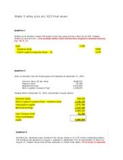 Wiley Plus Acc 423 Final Exam
