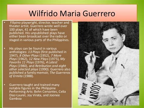 wilfrido ma guerrero brief biography of benjamin