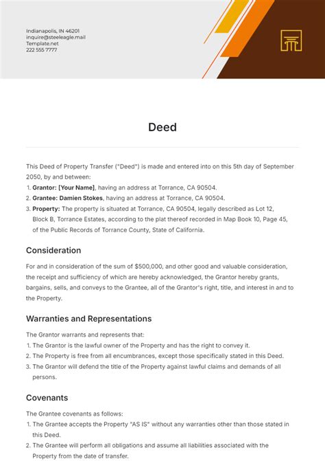 Will Deed Format