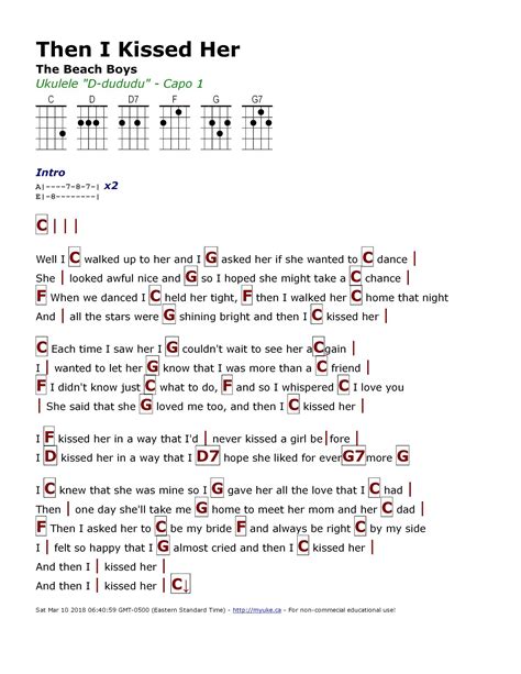 will i ever be kissed chords ukuleles pdf
