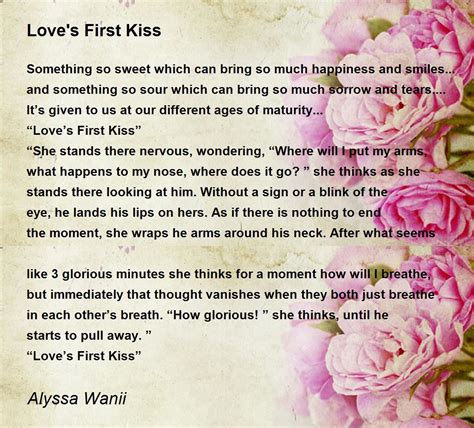 will remember your first kisses yourself poem