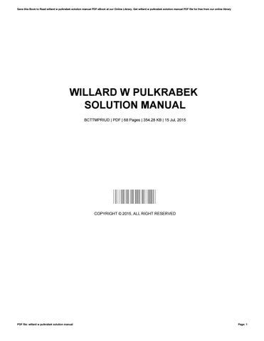 Full Download Willard W Pulkrabek Solution Manual 