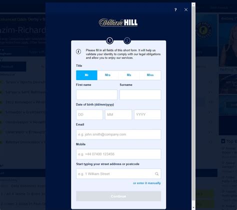 william hill - log in my account