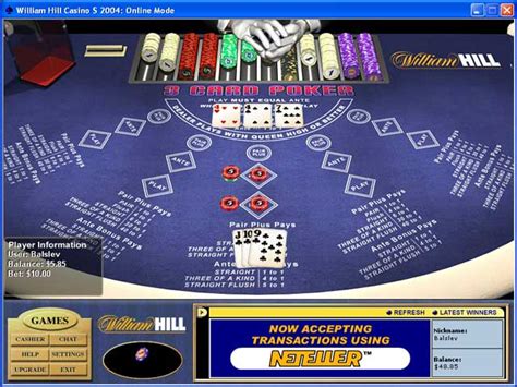 william hill live casino 3 card poker