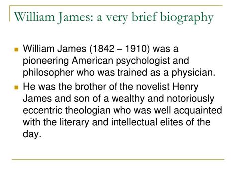 william james biography summary example