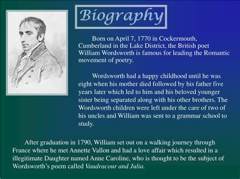 william wordsworth biography presentation 2nd