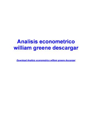 Read Online William Greene Descargar Analisis Econometrico 