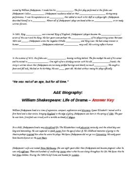 Read William Shakespeare A Life Of Drama Answers 