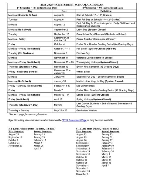 Williamson County Schools Schedule