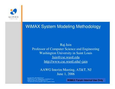 Wimax System Modeling Methodology
