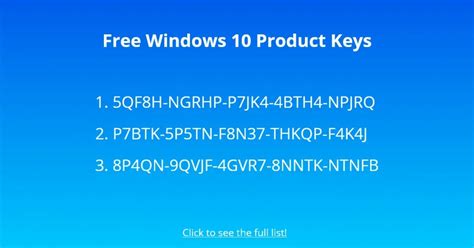 Win 10 Key Free