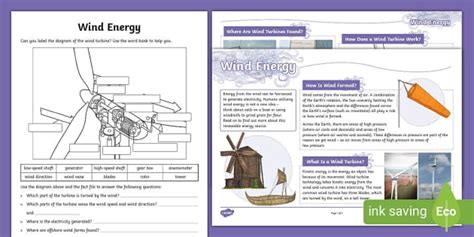 Wind Energy Fact File And Activity Sheet Teacher Wind Energy Worksheet - Wind Energy Worksheet