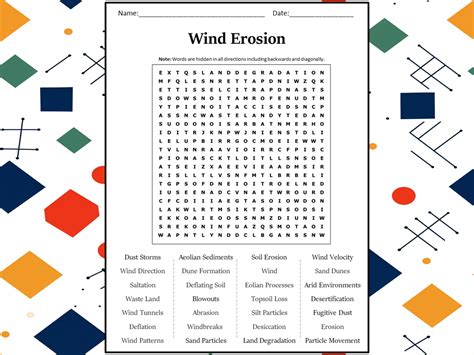 Wind Erosion Word Search Puzzle Worksheet Activity Wind Erosion Worksheet - Wind Erosion Worksheet