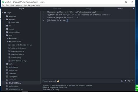 windows 10 - Run python script in Atom - Stack Overflow