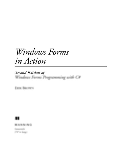 Windows Forms In Action Second Edition Of Windows Forms Programming With C