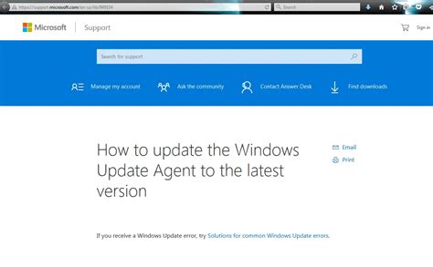 windows update agent vista