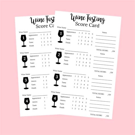 Wine Tasting Sheet