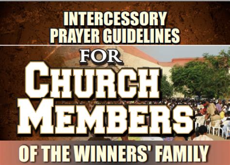 Winners Chapel Intercessory Prayer Guidelines 2017