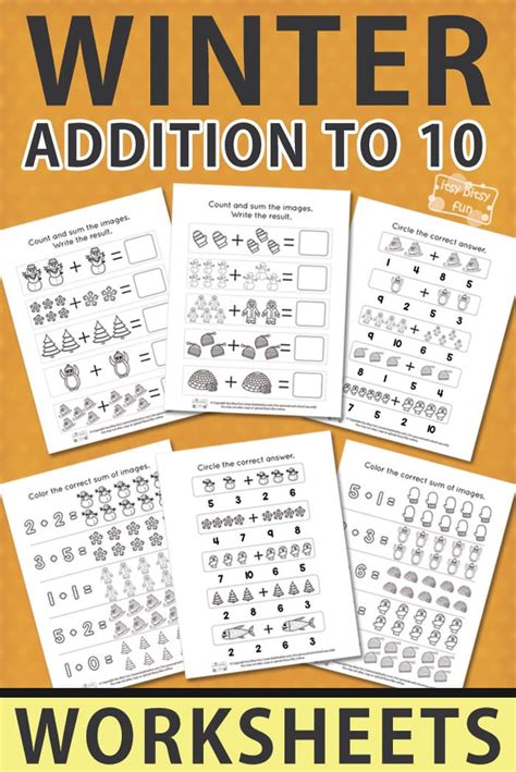 Winter Addition Worksheets To 10 Itsy Bitsy Fun Winter Worksheet For Kids - Winter Worksheet For Kids