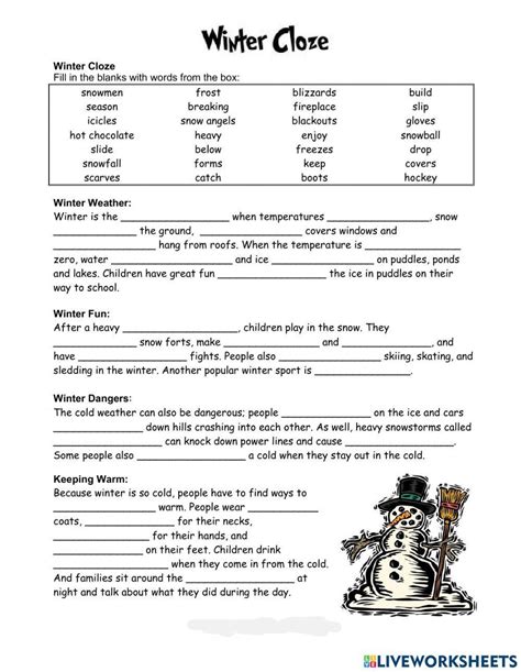 Winter Cloze Worksheet With Answers Twinkl Resources Cloud Cloze Worksheet Answers - Cloud Cloze Worksheet Answers