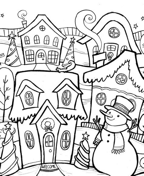Winter Coloring Page Coloring Christmas Christmas Coloring Pages Snow Globe - Christmas Coloring Pages Snow Globe