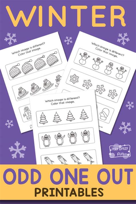 Winter Odd One Out Worksheet Itsy Bitsy Fun Odd One Out Worksheet - Odd One Out Worksheet