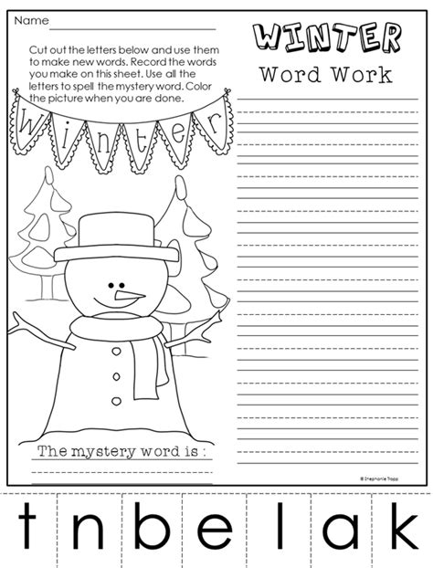 Winter Phonics Worksheets Making Words Primary Theme Park Making Words Worksheet - Making Words Worksheet