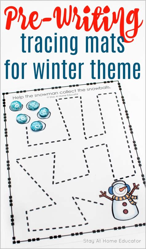 Winter Preschool Prewriting Printables Stay At Home Educator Preschool Writing Practice Sheets - Preschool Writing Practice Sheets