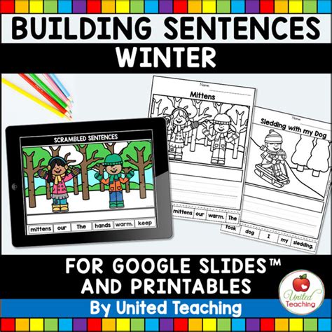 Winter Scrambled Sentences Print And For Google Slides Scrambled Sentences For Kindergarten - Scrambled Sentences For Kindergarten