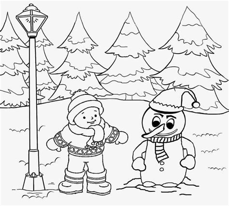 Winter Season Drawing For Kids Free Printable Drawing Drawing Of Winter Season With Colour - Drawing Of Winter Season With Colour