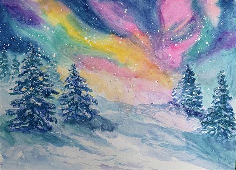 Winter Sky Art Watercolor Painting And Science Experiment Science Experiment Art - Science Experiment Art