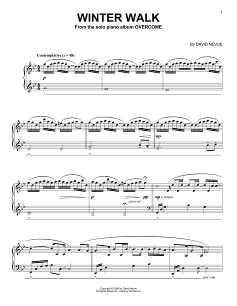winter walk piano sheet