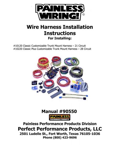 wire harness installation instructions painless wiring