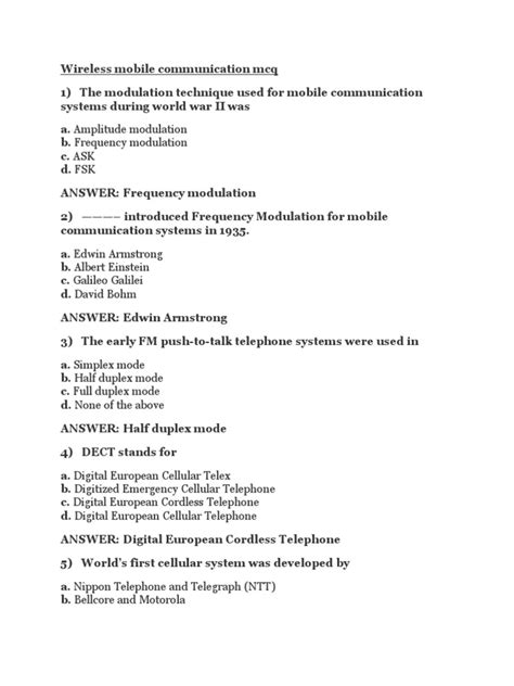 Wireless Communication Mcq