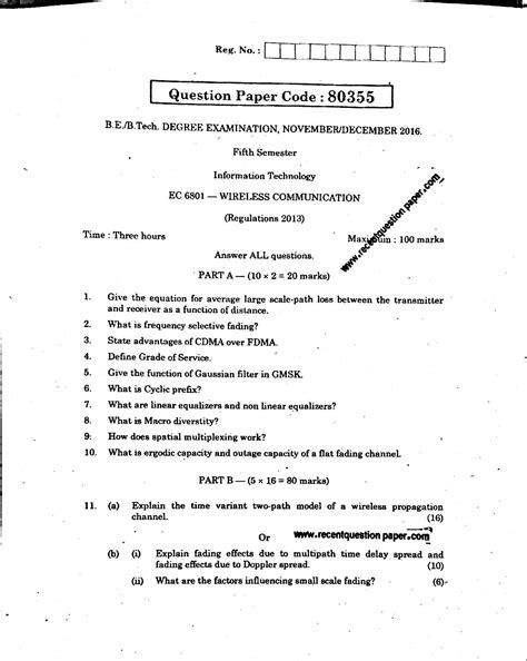 Full Download Wireless Communication Anna University Question Papers 